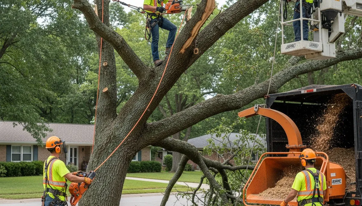 Emergency tree service crew clearing storm-damaged trees in Lakeland, FL