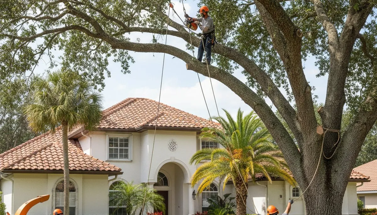 Tree service crew in Lakeland, FL handling professional tree care for local property maintenance